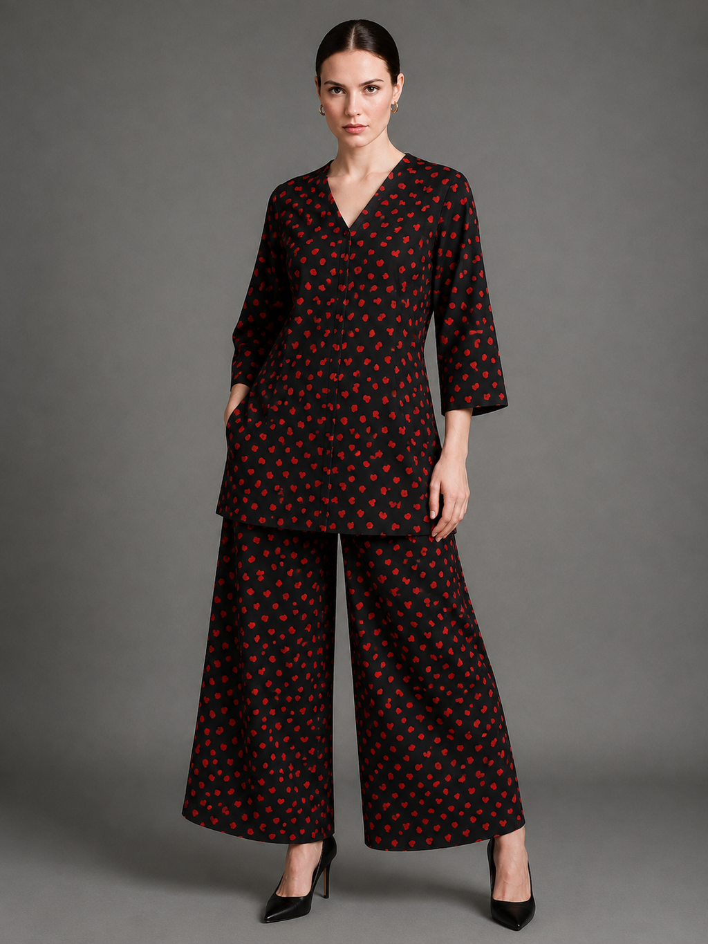 Red heart Co-ord
