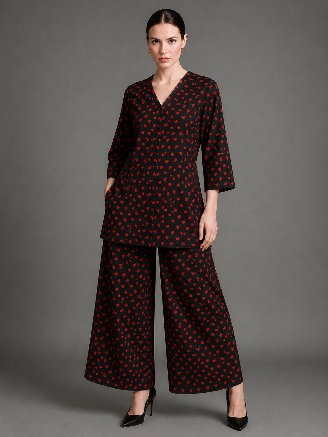 Red heart Co-ord