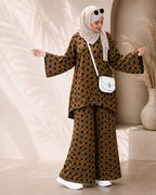 Graceful Abstract Printed 2-Piece Modest Co-Ord Set