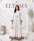 Women's Off-White Printed Flared Floor-Length Maxi Dress