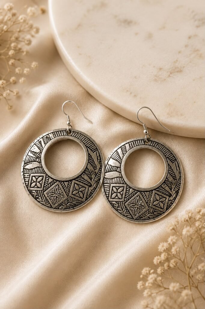 Gold and Black Earrings