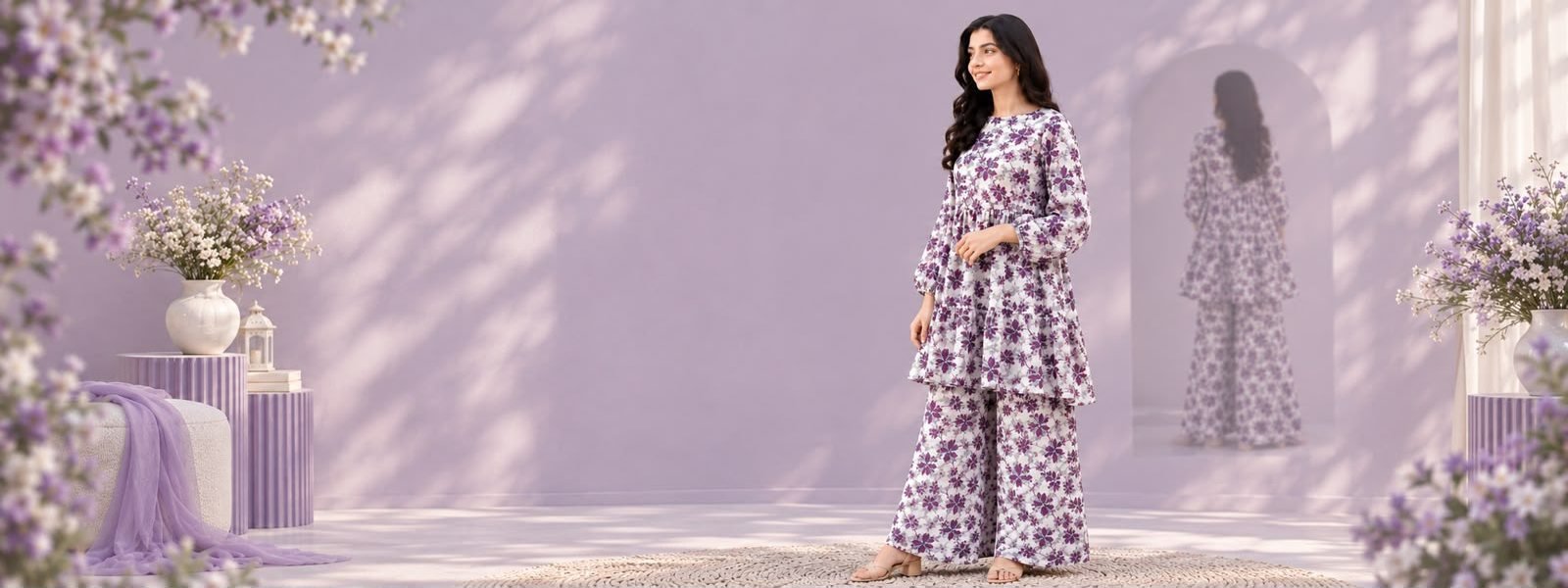 Purple floral co-ord set